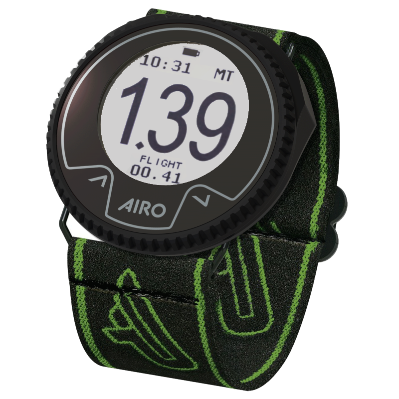 Altimetro digitale Airo con bracciale nero e lime