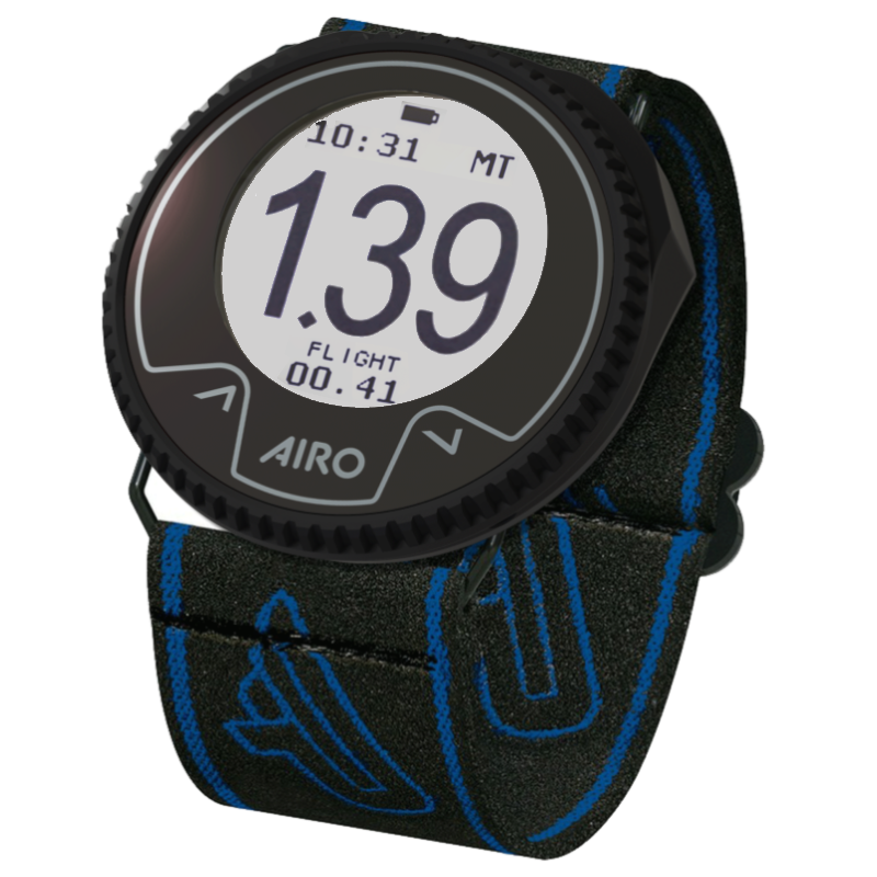 Altimetro digitale Airo con bracciale nero e royal