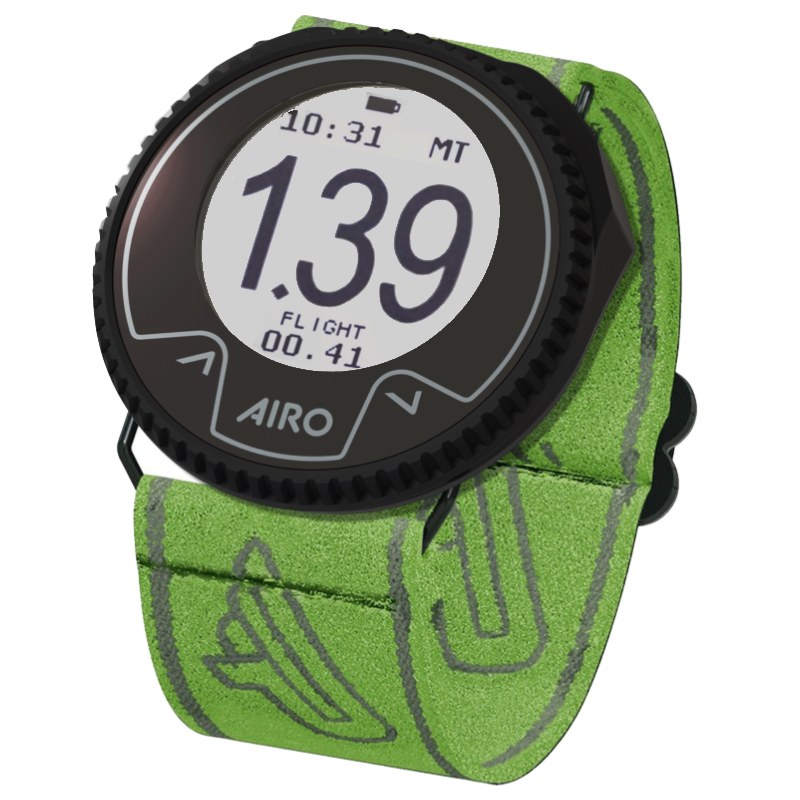 Altimetro digitale Airo con bracciale lime e grigio