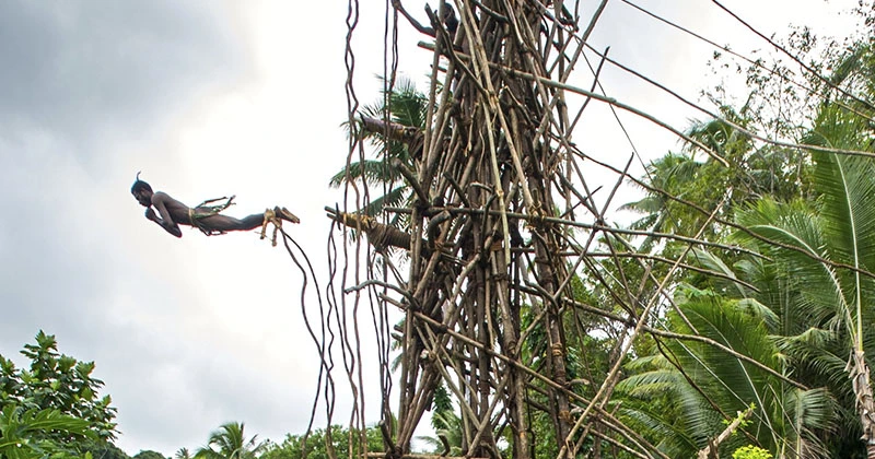 Bungee Jumping sacro delle isole Vanuatu