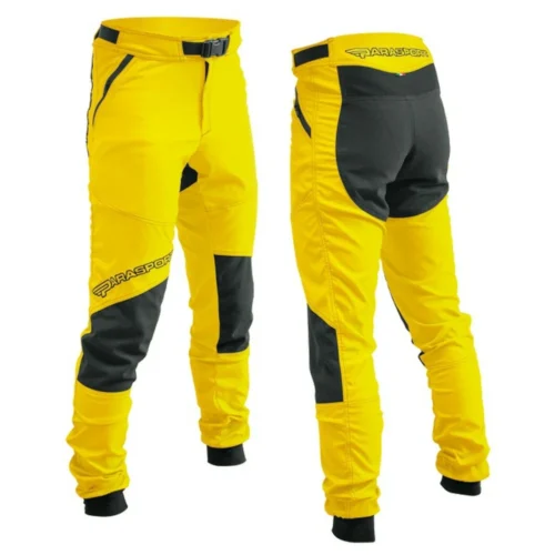Fly Pants Parasport gialli, vista anteriore e posteriore