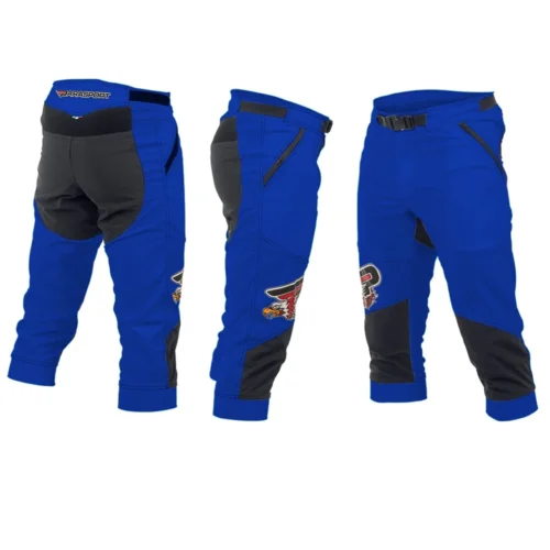 Pantaloni da lancio Chillin Parasport blu, viste anteriore e posteriore