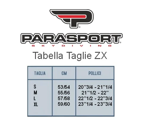Tabella taglie ufficiale del casco Parasport Z2
